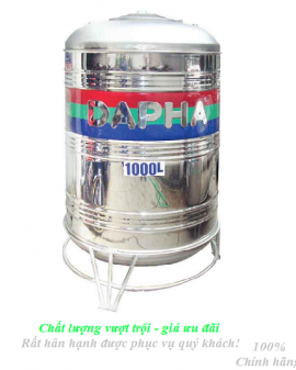 Bồn nước inox Dapha 1000l đứng xuất khẩu
